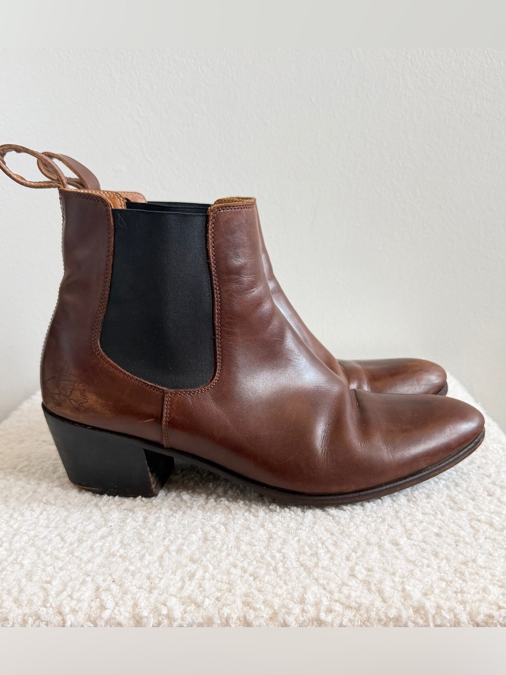 John Fleuvog Cairo Chelsea Boots Cognac Brown Size 10